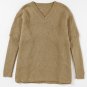 Camel Checkered Textured Batwing Sleeve Sweater