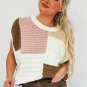 Multicolor Colorblock Mix Textured Sweater Tee