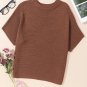 Coffee High Neck Short Bat Sleeve Sweater