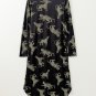 Black Printed Animal Print Ribbed Knit Cardigan