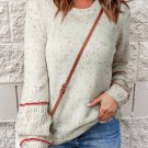 White Pilling Detail Patterned Sleeve Sweater