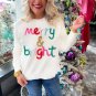 White Merry and Bright Round Neck Casual Sweater