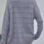 Light Grey Boat Neck Drop Shoulder Pointelle Knit Sweater