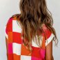 Fiery Red Color Block Cap Sleeve Sweater