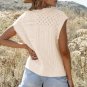 Beige Cable Knit Dolman Armholes Sweater Tank