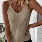 Parchment Chevron Pointelle Knit Spaghetti Straps Sweater Vest