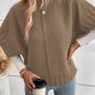 Desert Palm Mock Neck Batwing Short Sleeve Knit Sweater