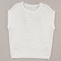 White Hollow Out Knit Cap Sleeve Top