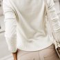 White Textured Knit Button Decor Pullover Sweater