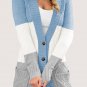 Blue Front Pocket and Buttons Closure Cardigan