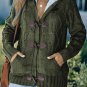 Army Green Fur Hood Horn Button Sweater Cardigan