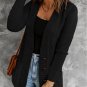 Black Front Pocket and Buttons Closure Cardigan