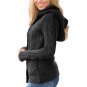 Charcoal Long Sleeve Button-up Hooded Cardigans