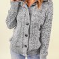 Dark Gray Long Sleeve Button-up Hooded Cardigans