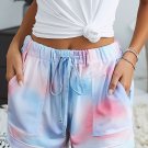 Multicolor Print Drawstring Casual Elastic Waist Pocketed Shorts