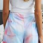 Multicolor Print Drawstring Casual Elastic Waist Pocketed Shorts