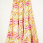 Pink Abstract Print Tiered Flowy Maxi Skirt