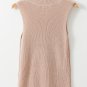 Oatmeal Solid Color Turtleneck Knit Tank Top