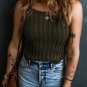 Jungle Green Chunky Ribbed Sweater Tank Top