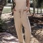 Gray Drawstring Pockets Notched Neck Sleeveless Jogger Jumpsuit