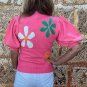 Bright Pink Floral Bubble Short Sleeve Sweater