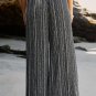 Black Printed Striped Printed Slit Wide Leg High Waist Pants