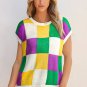 Tillandsia Purple Color Block Cap Sleeve Sweater