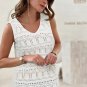 White V Neck Textured Hollow out Sweater Vest