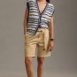 Blue Stripe Loose Buttoned V Neck Sweater Vest