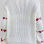 White Heart Shape Bell Sleeve Valentine Sweater