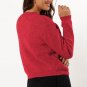 Fiery Red Ribbed Knit Bow Front Buttoned Cardigan