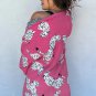 Rose Red Cheetah Pattern Open Front Knitted Cardigan