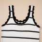 Black Striped Scalloped Edge U Neck Sleeveless Sweater Vest