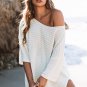 Beige Textured Knit Drop Shoulder Short Sleeve Sweater