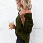 Green Textured Knit Drop Shoulder Short Sleeve Sweater