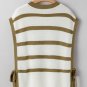 Khaki Stripe Tie Open Side Sweater Knitted Top