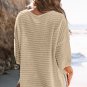 Apricot Textured Knit Drop Shoulder Tee