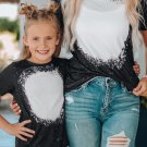 Black Tie Dyed Round Neck Short Sleeve T Shirt