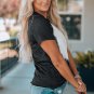 Black Tie Dyed Round Neck Short Sleeve T Shirt