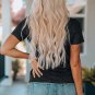 Black Tie Dyed Round Neck Short Sleeve T Shirt