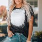 Black Tie Dyed Round Neck Short Sleeve T Shirt