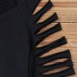Black Fishnet Splicing Strappy Cutout Shoulder Sleeve Top