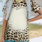Leopard Bleached O-neck Short Sleeve T Shirt