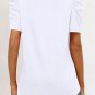 White Puff Sleeve V Neck T Shirt