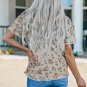 Leopard Waffle Knit Short Sleeve Top