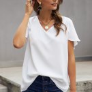 White V Neck Short Sleeve Tee