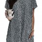Gray Leopard Print Side Pockets Tunic Top