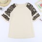 Apricot Ruffled Leopard Sleeve Patchwork Top