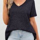 Gray High Low Cuffed Tee