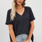 Gray High Low Cuffed Tee